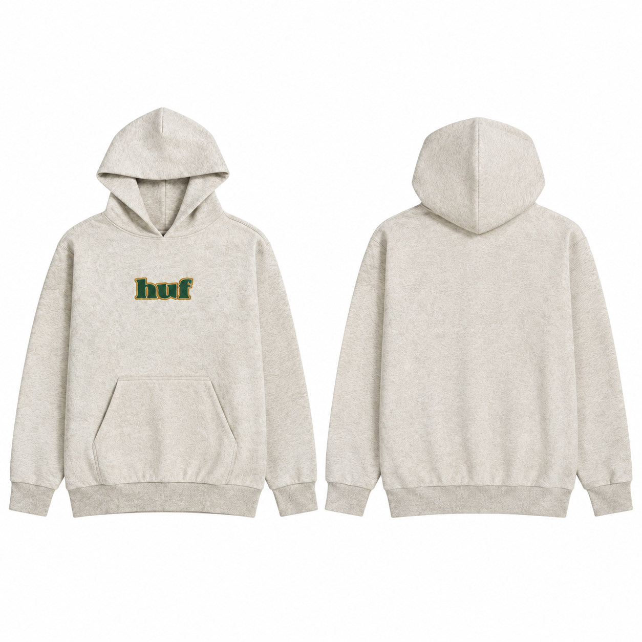 Gold and Forest Green Heathered Pullover Hoodie