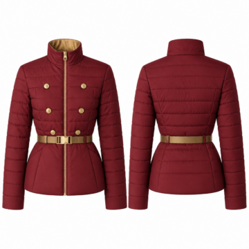 Gold and Maroon Long Sleeve Coat