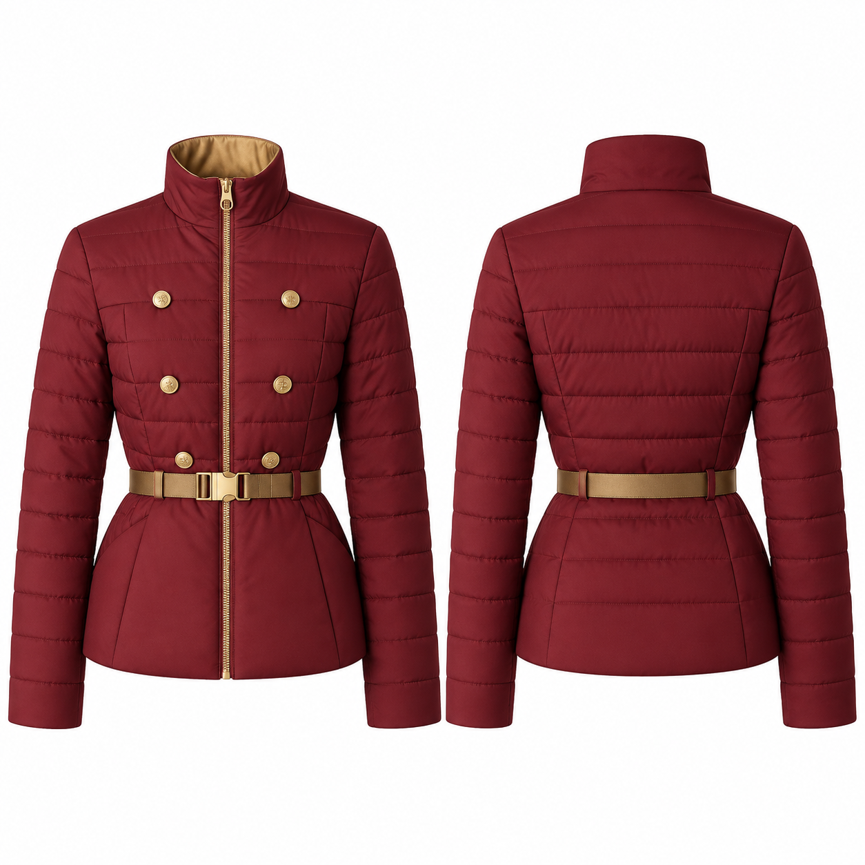 Gold and Maroon Long Sleeve Coat